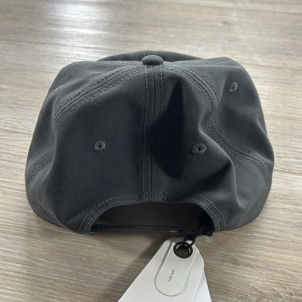 PrAna Gazin Patch Hat Cap Snapback Charcoal Mens One Size Logo Baseball Hat